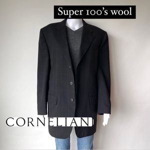 Corneliani Extra Fine Virgin Wool 3 Button Tailored Blazer IT50R US40R
